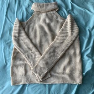 LA hearts cold shoulder turtleneck knit sweater